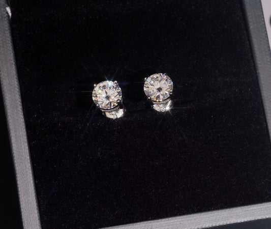 Women’s 6.5MM VVS Moissanite Earrings Silver